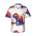 thumbnail image 1 of Daiia Watercolor Butterfly Guinea Pig Hawaiian Shirt for Men Gentle Cotton Regular Short Sleeve Casual-X-Large, 1 of 9