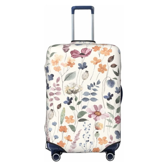 Daiia Watercolor Floral Luggage Cover, Thickened Washable Travel Luggage Covers, Elastic Unique Baggage Covers for 18-20 inch Luggage-Large
