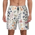 thumbnail image 1 of Daiia Watercolor Floral Mens Swim Trunks Swim Shorts Quick Dry Swim Shorts with Mesh Lining Pockets-XX-Large, 1 of 9