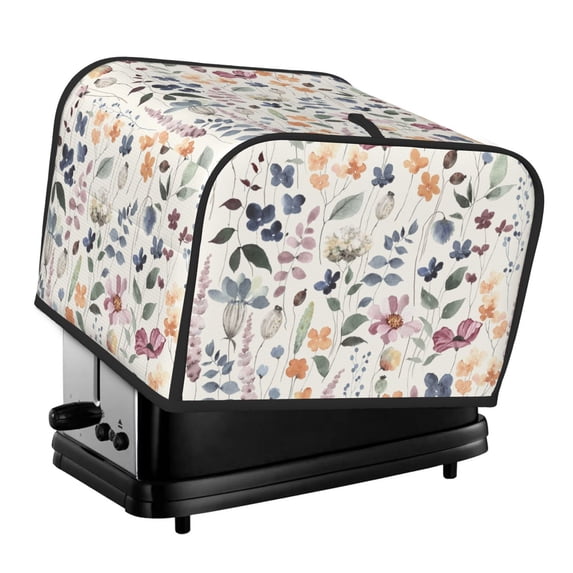 Daiia Watercolor Floral Pattern 4 slice Toaster Cover, Toaster Appliance Dust-proof Cover For Kitchen Small Appliance Dust Cover and Fingerprint Protection