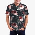 thumbnail image 1 of Daiia Watercolor Floral Pattern Men’s Polo Shirts,Solid Deck Shirt,Classic Fit, Breathable Cotton Polo for Casual and Sport Wear-X-Large, 1 of 7