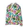 thumbnail image 1 of Daiia Watercolor Flowers UPF 50+ Sun Protection Hoodie Jacket Lightweight Long Sleeve Sun Shirt for Women Men with Pocket Hiking Outdoor-Large, 1 of 7