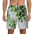 thumbnail image 1 of Daiia Watercolor Green Leaves Mens Swim Trunks Swim Shorts Quick Dry Swim Shorts with Mesh Lining Pockets-Small, 1 of 9