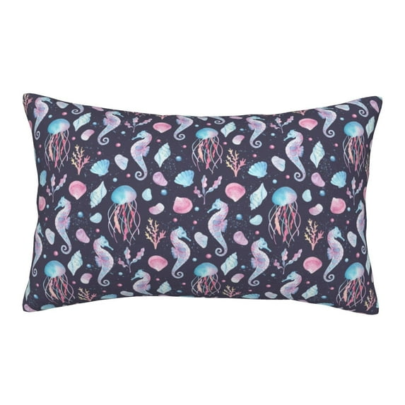 Daiia Watercolor Marine Animals Bedding Waterproof Pillow Protector Zippered Queen – Bed Bug Proof Pillow Encasement-20"x30"