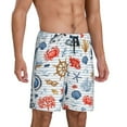 thumbnail image 1 of Daiia Watercolor Nautical Mens Woven Stretch Pajama Short,Short Pajama Pants-X-Large, 1 of 9