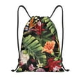 thumbnail image 1 of Daiia Watercolor Tropical Flowers Pattern Drawstring Backpack, Gym Bag, Lightweight Backpack, Water-Resistant Bag Travel Sports Backpack, Fitness Bag, Yoga Bag-Medium, 1 of 6