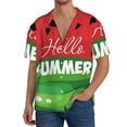 thumbnail image 1 of Daiia Watermelon Hello Summer Men's Linen Shirts Short Sleeve Casual Shirts Button Down Shirt for Men Beach Summer Wedding Shirt-3X-Large, 1 of 6