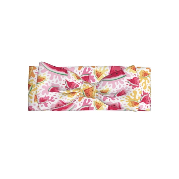 Daiia Watermelon Printed Handmade Baby Headbands Soft Stretchy Hair Bands with Bows for Newborn Infant Baby Toddler Girls