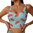 thumbnail image 1 of Daiia Watermelon Printed Women's Sports Bra, Breathable Activewear Bra with U-Back Design and Removable Pads, Comfortable and Supportive for Yoga, Workout-Small, 1 of 8
