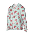 thumbnail image 1 of Daiia Watermelon UPF 50+ Sun Protection Hoodie Jacket Lightweight Long Sleeve Sun Shirt for Women Men with Pocket Hiking Outdoor-Large, 1 of 7