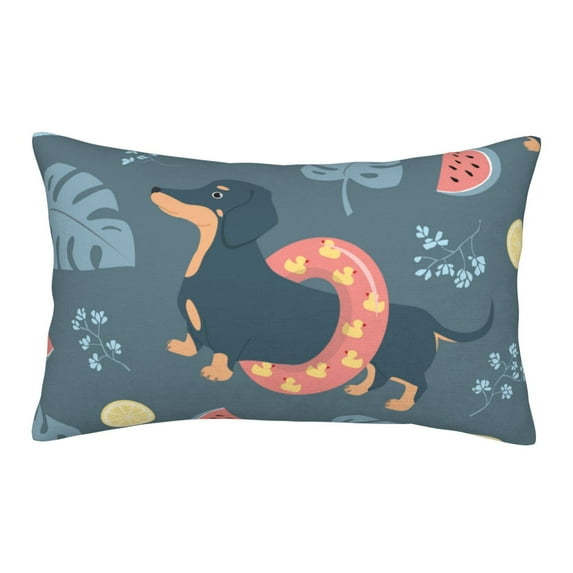 Daiia Watermelons Dachshunds Bedding Waterproof Pillow Protector Zippered Queen – Bed Bug Proof Pillow Encasement-14"x20"