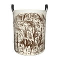 thumbnail image 1 of Daiia Western Desert Cowboys2 Round Laundry Basket with Handles Thickened Waterproof Circular hamper,Dirty Clothes Storage Basket for Bedroom,Bathroom,College Dorm-Medium, 1 of 8