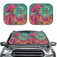thumbnail image 1 of Daiia Western Desert Skull Cowboy (2) 2PCS Car Windshield Sun Shade, Foldable Sun Shield for Car Front Window, Auto Sun Blocker Visor Protector Universal for Truck SUV Pickup-Large, 1 of 7