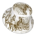 thumbnail image 1 of Daiia Western Scenery With Old Wagon Pattern Bucket Hat - Trendy Cotton Sun Hat for Beach, Golf, Fishing - Fun Outdoor Vacation Boonie for Men and Women, 1 of 9