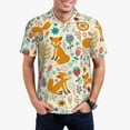 thumbnail image 1 of Daiia Whimsical Fox Floral Garden Pattern Men’s Polo Shirts,Solid Deck Shirt,Classic Fit, Breathable Cotton Polo for Casual and Sport Wear-4X-Large, 1 of 7