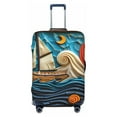 thumbnail image 1 of Daiia Whimsical Sailboat Ocean Art Luggage Cover, Thickened Washable Travel Luggage Covers, Elastic Unique Baggage Covers for 18-20 inch Luggage-Large, 1 of 9