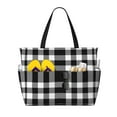 thumbnail image 1 of Daiia White And Black Plaid Beach Travel Bag - Water-Resistant Beach Bag, Lightweight Tote with 7 Pockets for Women and Men - Gym,Pool,Camping,Reusable Grocery Bag, 1 of 7