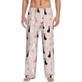 thumbnail image 1 of Daiia White And Black Rabbit Men's Sleep Pant with Pockets and Drawstring,Pajama Pants-Large, 1 of 9