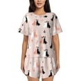 thumbnail image 1 of Daiia White And Black Rabbit Pattern Womens Pajama Sets Short Sleeve Pajamas for Women Sets Soft Lounge Sets Casual Round Neck Sleepwear PJS-Medium, 1 of 7