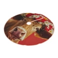 thumbnail image 1 of Daiia White And Red Daisy Cow Drawing Merry Christmas Tree Skirt , Xmas Large Lace-up Tree Skirt, Santa Snowflakes Rustic Home Decorations New Year Party Farmhouse Decor-48", 1 of 7
