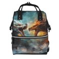 thumbnail image 1 of Daiia White And Red Sketch Dragon Large Capacity Baby Bag Waterproof Stylish Diaper Bag Mummy Backpack Adjustable Straps Diaper BagBaby Essentials Bag, 1 of 6