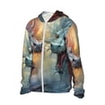 thumbnail image 1 of Daiia White And Red Storm Dragon UPF 50+ Sun Protection Hoodie Jacket Lightweight Long Sleeve Sun Shirt for Women Men with Pocket Hiking Outdoor-Small, 1 of 7