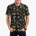 thumbnail image 1 of Daiia White And Yellow Snowflakes Pattern Men’s Polo Shirts,Solid Deck Shirt,Classic Fit, Breathable Cotton Polo for Casual and Sport Wear-Large, 1 of 7