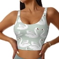 thumbnail image 1 of Daiia White Birds Printed Women's Sports Bra, Breathable Activewear Bra with U-Back Design and Removable Pads, Comfortable and Supportive for Yoga, Workout-XX-Large, 1 of 8