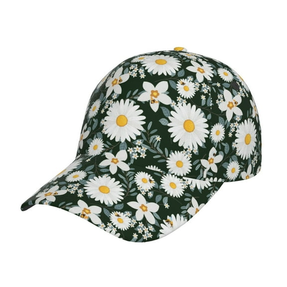 Daiia White Daisies And Bee Baseball Cap Men Women Classic Adjustable For Running Workout And Outdoor Activitie All Season Dad Hat Gift