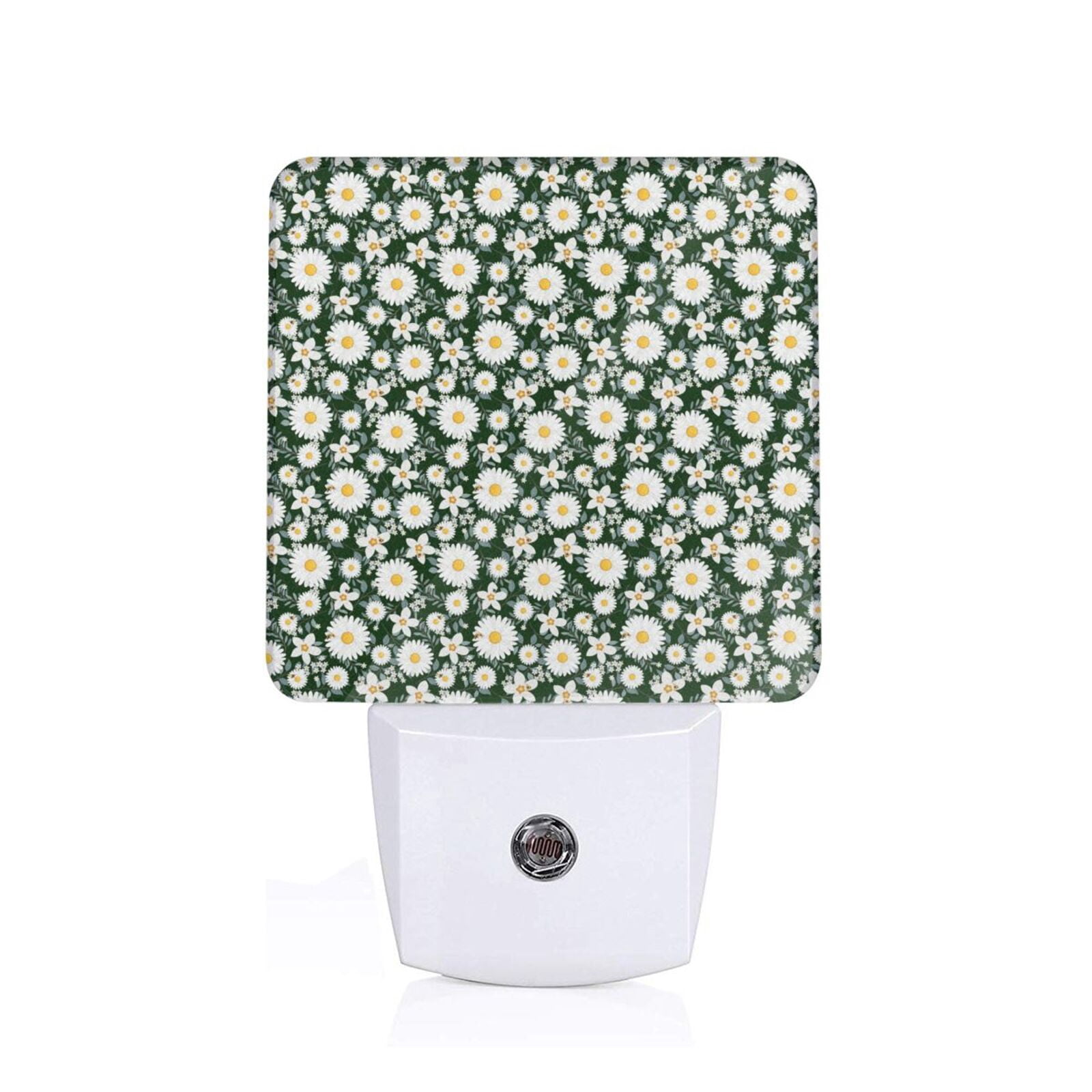 Daiia White Daisies and Bee Pattern Plug-in LED Backlit Night Light ...