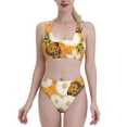 thumbnail image 1 of Daiia White Floral and Butterflies printed 2 piece Swimsuit Bikinis for Women High Waisted Racerback Bathing Suits Summer Tummy Control Scoop Neck Swimwear-Small, 1 of 8