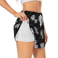 thumbnail image 1 of Daiia White Flower Dandelion Pattern Women's 2 in 1 Running Shorts - Lightweight Athletic Workout Gym Yoga Shorts Liner with Phone Pockets-Large, 1 of 7