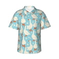 thumbnail image 1 of Daiia White Geese and Flower Hawaiian Shirt for Men Gentle Cotton Regular Short Sleeve Casual-XX-Large, 1 of 9