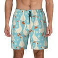thumbnail image 1 of Daiia White Geese and Flower Mens Swim Trunks Swim Shorts Quick Dry Swim Shorts with Mesh Lining Pockets-XX-Large, 1 of 9