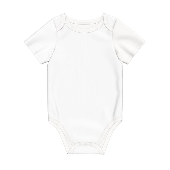 Daiia White Printed Unisex-Baby Short Sleeve Onesies Bodysuits Baby Climbing Clothes Soft and Comfortable Romper with Expandable Shoulder Design-2 Years