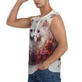 thumbnail image 1 of Daiia White Red Cat Couple Printed Men's Tank Tops,Casual Soft Sleeveless Gym Muscle Shirts Bodybuilding Tee-X-Large, 1 of 8