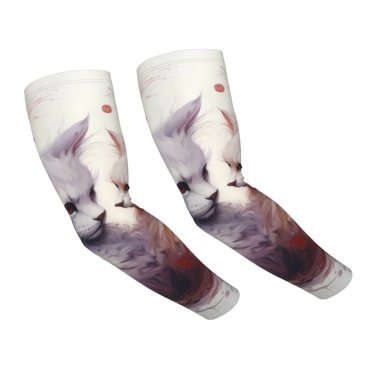 Arm Sleeves For Men/Women - Indigo Patchwork Quilt Sun Protection Cooling Sports Compression Sleeves With Thumb Holes