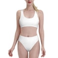 thumbnail image 1 of Daiia White printed 2 piece Swimsuit Bikinis for Women High Waisted Racerback Bathing Suits Summer Tummy Control Scoop Neck Swimwear-Large, 1 of 8