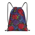 thumbnail image 1 of Daiia Wild Berries Pattern Drawstring Backpack, Gym Bag, Lightweight Backpack, Water-Resistant Bag Travel Sports Backpack, Fitness Bag, Yoga Bag-Small, 1 of 6