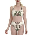 thumbnail image 1 of Daiia Wine printed 2 piece Swimsuit Bikinis for Women High Waisted Racerback Bathing Suits Summer Tummy Control Scoop Neck Swimwear-X-Large, 1 of 8