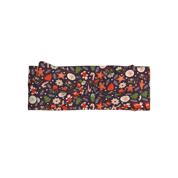 Daiia Winter Holiday Christmas Printed Handmade Baby Headbands Soft Stretchy Hair Bands with Bows for Newborn Infant Baby Toddler Girls