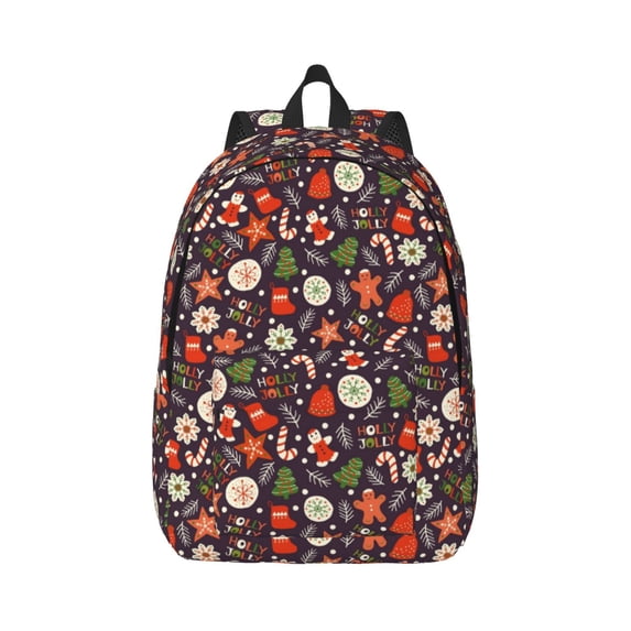 Daiia Winter Holiday Christmas Vintage Canvas Backpack for Men and Women ,Hiking Backpack,Travel Laptop Bag for School,Large Capacity Backpack