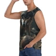 thumbnail image 1 of Daiia Wolf With Basketball Printed Men's Tank Tops,Casual Soft Sleeveless Gym Muscle Shirts Bodybuilding Tee-Large, 1 of 8
