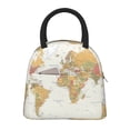 thumbnail image 1 of Daiia World Map 1 Pattern Lunch Bag , Insulated Lunch Box, Small Leakproof Cooler Food Lunch Containers Reusable High Capacity Lunch Tote Bags-One Size, 1 of 6