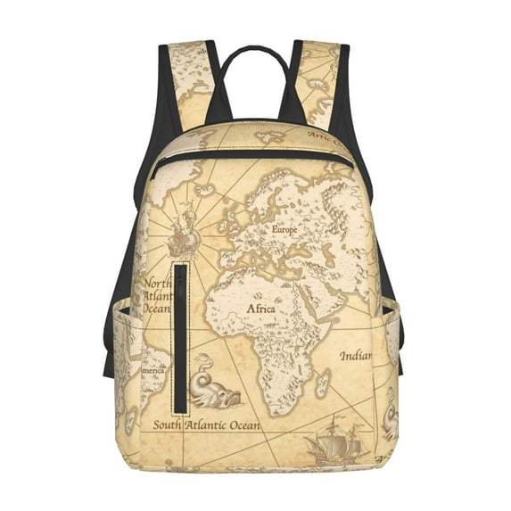 Daiia World Map School Backpack for Men and Women Lightweight Backpack Durable Backpack Water-Resistant,Travel,Work Bag