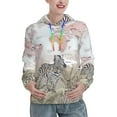 thumbnail image 1 of Daiia World Map With Safari Animals Pattern Women's Fashion Hoodies & Sweatshirts with Kangaroo Pocket Hooded Sweatshirt with Eye-catching Drawstrings-X-Large, 1 of 7