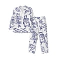 thumbnail image 1 of Daiia World Travel2 for Men's Long-Sleeved Pajama Set – Soft & Comfortable Sleepwear Button-Up Pajamas Cozy Lounge Wear-X-Large, 1 of 7