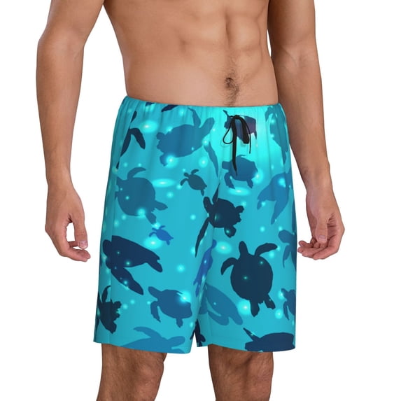 Daiia World Turtle Day Mens Woven Stretch Pajama Short,Short Pajama Pants-XX-Large