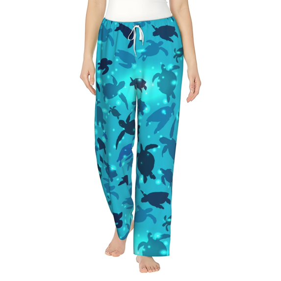 Daiia World Turtle Day Women's Sleep Pant with Pockets and Drawstring,Pajama Pants-XX-Large