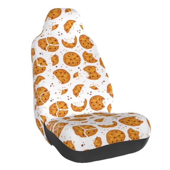 Daiia Yellow Biscuit Printed Car Seat Cover - Waterproof & Sweatproof - Universal Fit, Machine Washable, Non-Slip - Seat Protector for Car, Truck, SUV, Van (1 Pack)